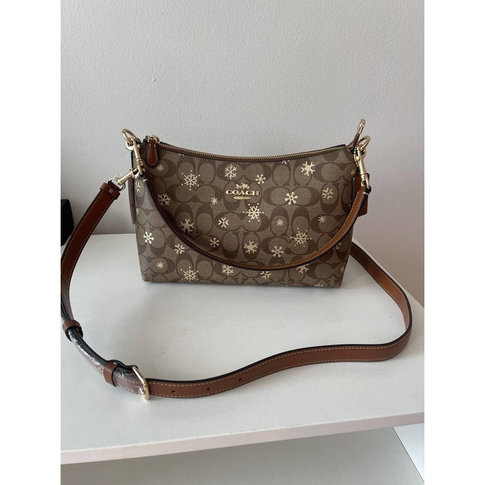 COACH Clara Shoulder Bag In Signature Canvas With Snowflake Print NEW - Picture 3 of 6